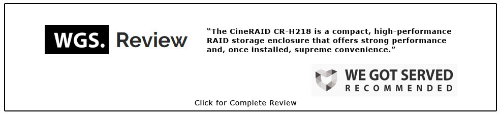 USB 3.1 Gen 2 CineRaid CR-H218 10 Gbps 2 Bay Portable RAID enclosure Type C 